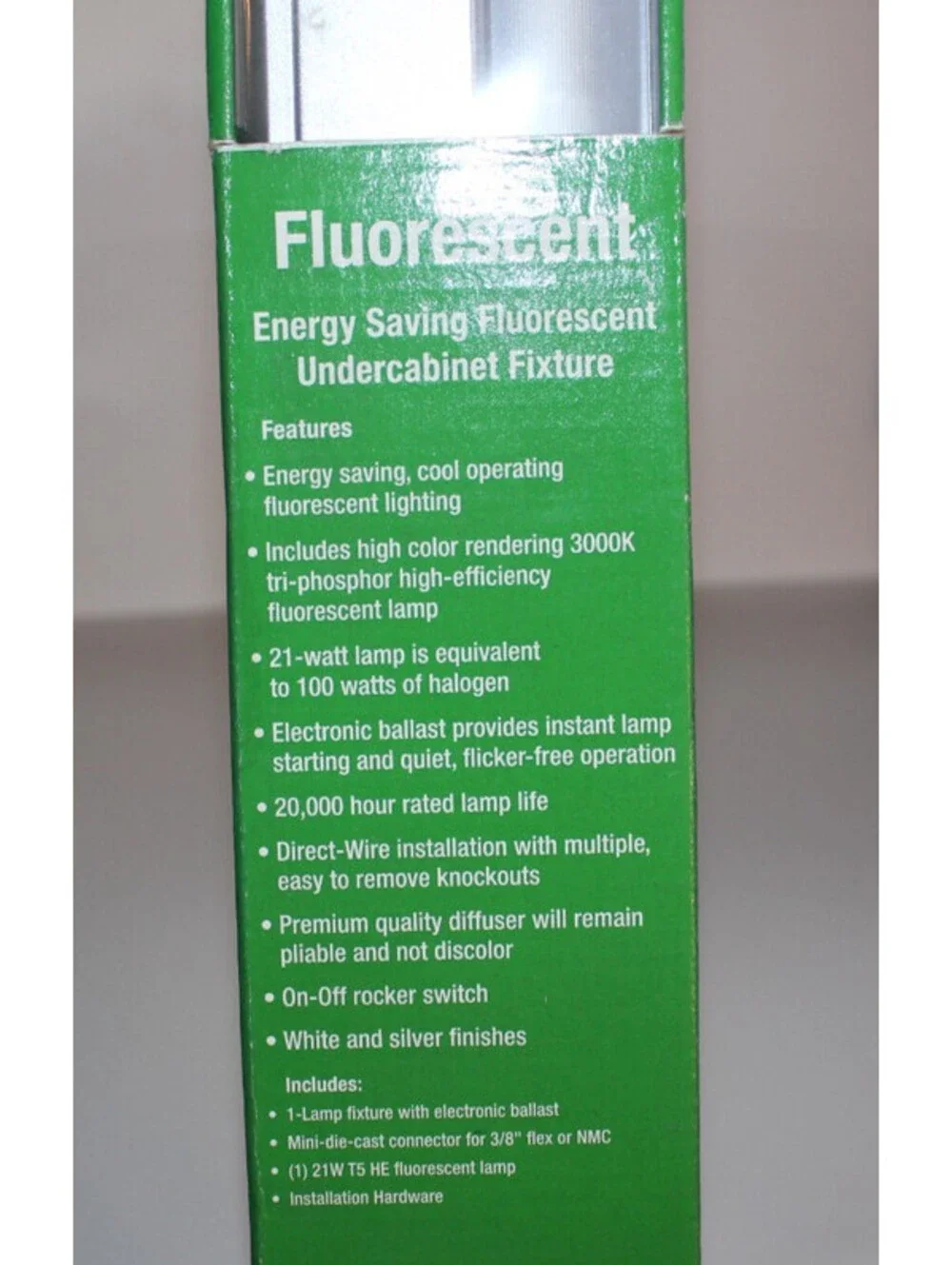JUNO Fluorescent Undercabinet Fixture 34-1/2” UFL34-SL 21W T5 HE Lamp